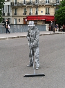 Don't be alarmed&ndash;I thought this gentleman was going to get hit by a car sweeping the street in the middle of the road. He's actually a street performer in disguise. The early summer sun sets around 9:00 PM in France. So while you&rsquo;re waiting for the restaurants to open, why not work up an appetite by exploring the cobble-lined streets (in a beret, bien s&ucirc;r)?