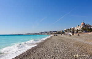 A quiet beach in Nice, France. The Shen Yun New York Company was in town for a performance at the Nice Acropolis Convention Centre. (Photo by dancer Felix Sun)